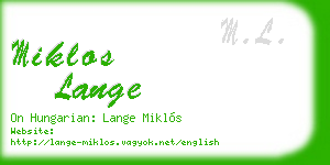 miklos lange business card